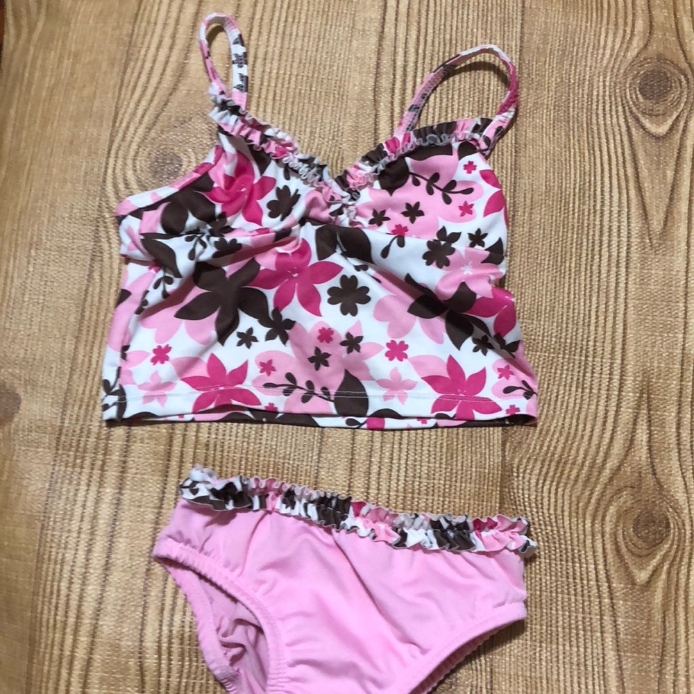 Circo pink and brown 2pc swimsuit